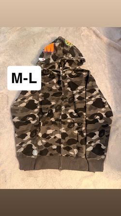 BAPE Camo Full-Zip Shark Hoodie M-L