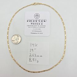 14k gold 19" tigers eye necklace