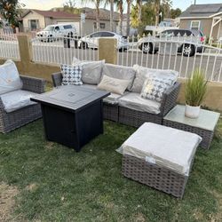 Brand New Patio Outdoor Furniture Set With Fire Pit 