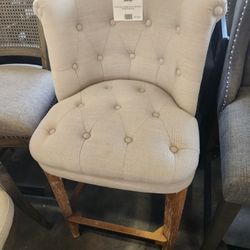 Emma 30" Armless Counter Bar Stool, White