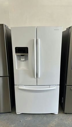 Samsung 3-Door French Door Fridge, White - Good Condition, Ice Maker