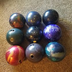 Various bowling balls