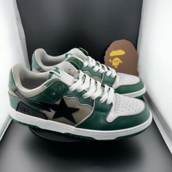 A Bathing Ape Bape SK8 Sta Green Grey Sz 12