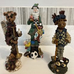 Athletic Santa, Mama Bear , Moose Skier