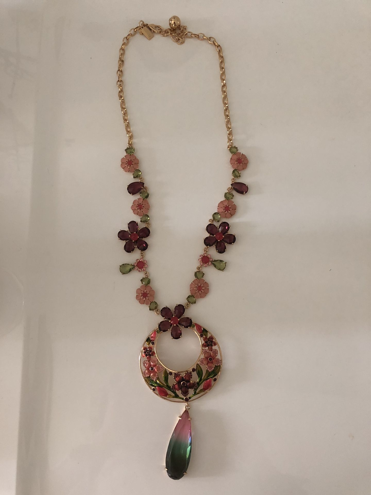 Kate Spade “in full bloom” flower statement necklace gold