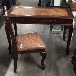 Two piece desk and chair set