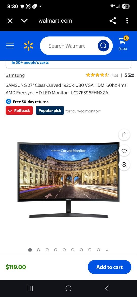 27" Samsung Curved Monitor