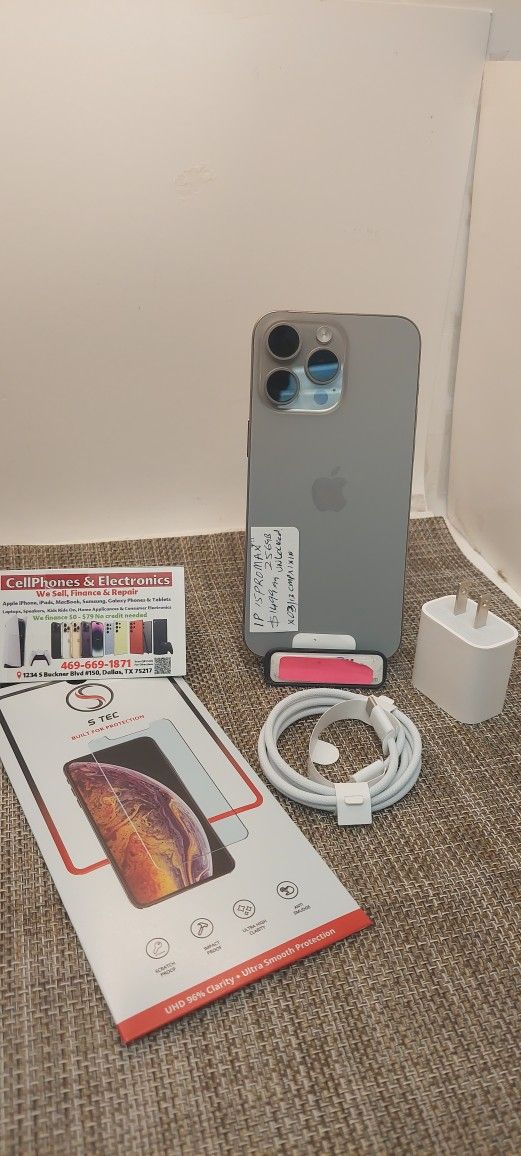 Iphone 15 Pro Max 1256gb Excellent Condition Factory Unlocked With Free SP Special Cash Deal $1069