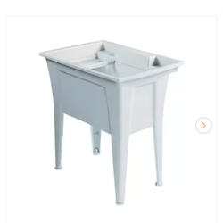 RUGGED TUB 32 in. x 22 in. Granite Freestanding Utility/Laundry Sink New Lavado $50