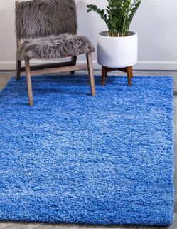 Blue Shaggy Area Rug 4x6 — Unique Loom