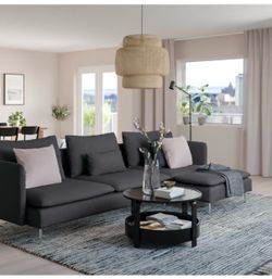 Dark Gray Sectional Sofa - fits over 4-5 people