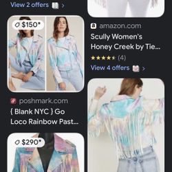 blank NYC tie dye fringe rainbow jacket Brand New $80 IPay $200