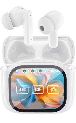 AI Translation Earbuds White Real Time Wireless Bluetooth Translator 135 languages