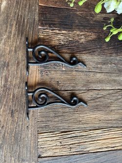 VINTAGE CAST IRON WALL HOOKS AND PLANT HANGERS