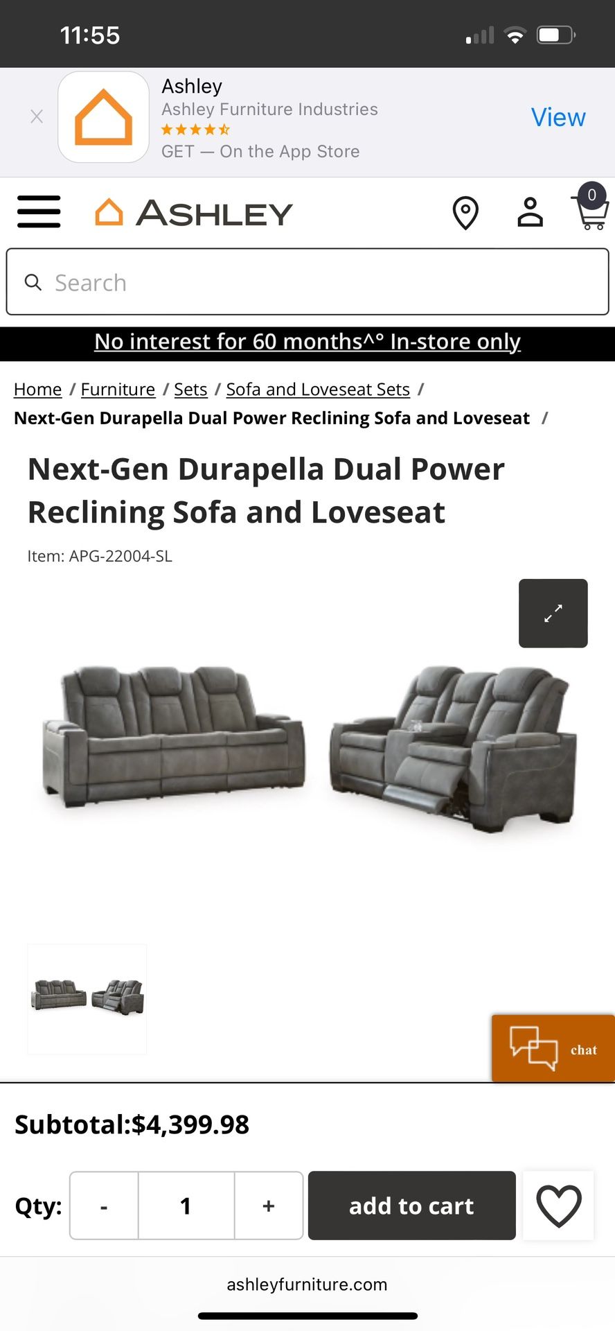 Reclining Sofa & Loveseat Set