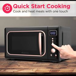 New Open Box Frigidaire Retro Microwave 0.7 Cu. Ft. Compact 700W - Black Pink