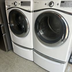 ⭐️NICE CLEAN WHIRLPOOL DUET FRONT LOAD WASHER AND DRYER SET 