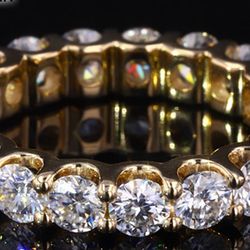 Moissanite Fire  Carat Total Weight Ring Size 7 New 10 Karat Gold