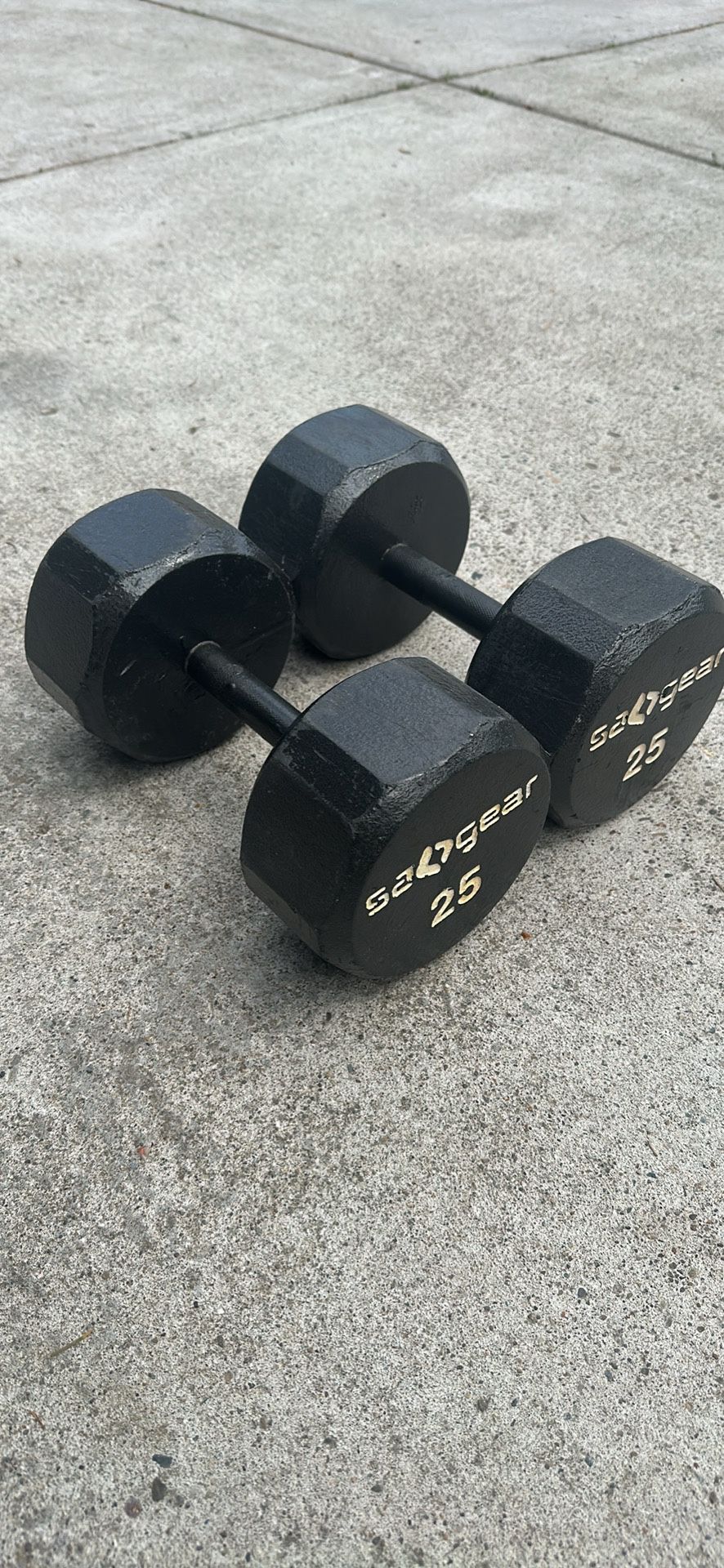 A Pair Of 25lbs Dumbbells 
