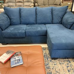 REDUCED-Dark Blue L-Shaped Couch