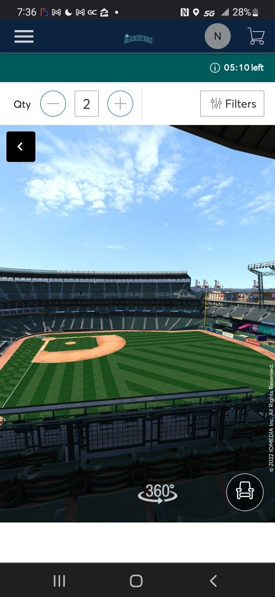 3 Tickets Saturday 10/1 M's and A's