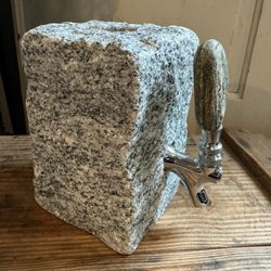 Granite Drink Dispenser With Natural Stone Handle.