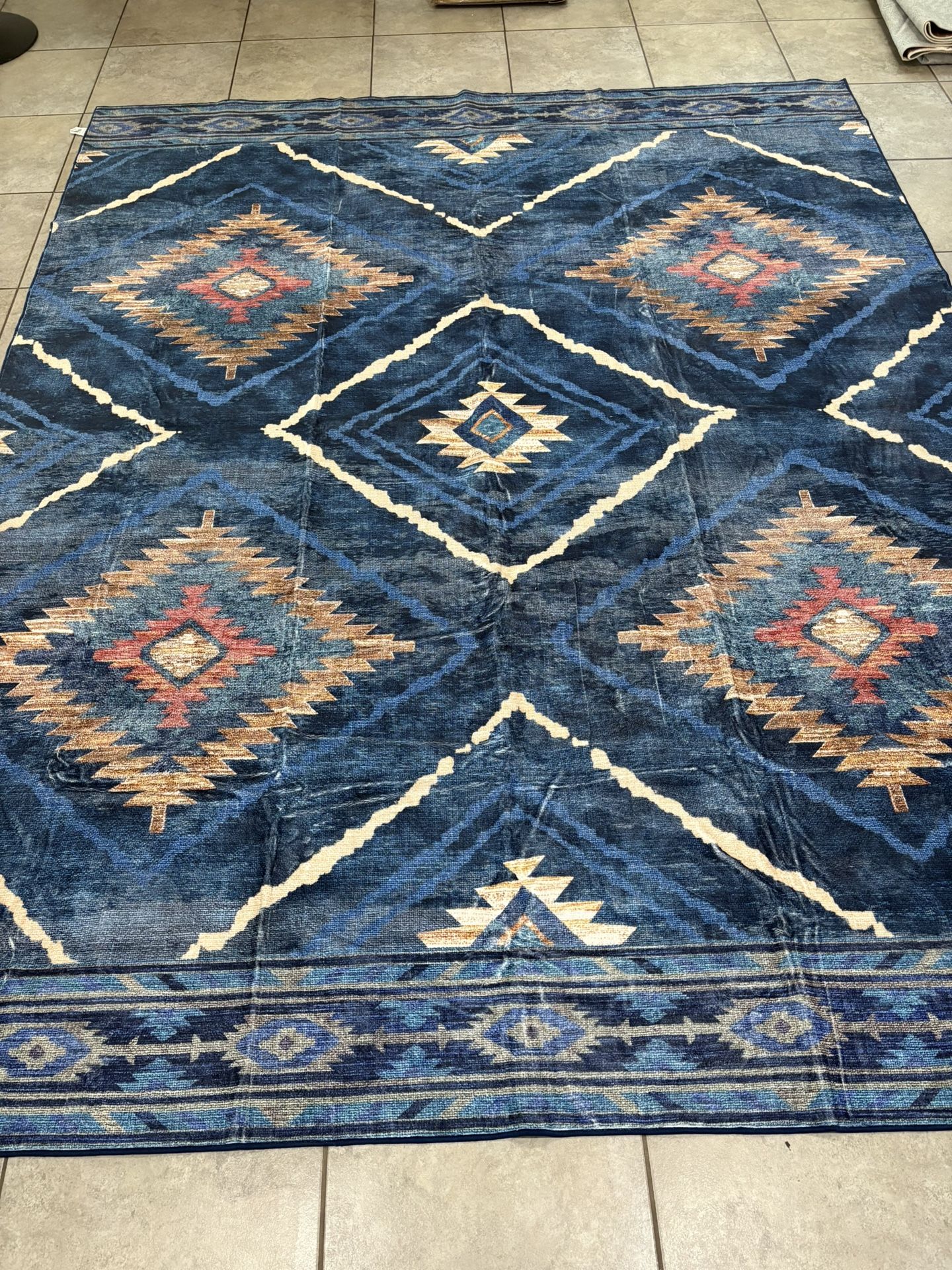 8x10 Southwestern Pattern Washable Area Rug 