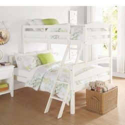 New In Box Wood Twin Over Full Bunk Bed Mattresses Not Included 