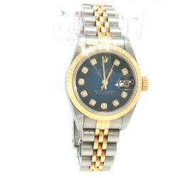 Woman’s Ladies 18k Yellow Gold Stainless Steel 1995 Rolex Oyster Perpetual Datejust Diamond Dial Watch GP3138946