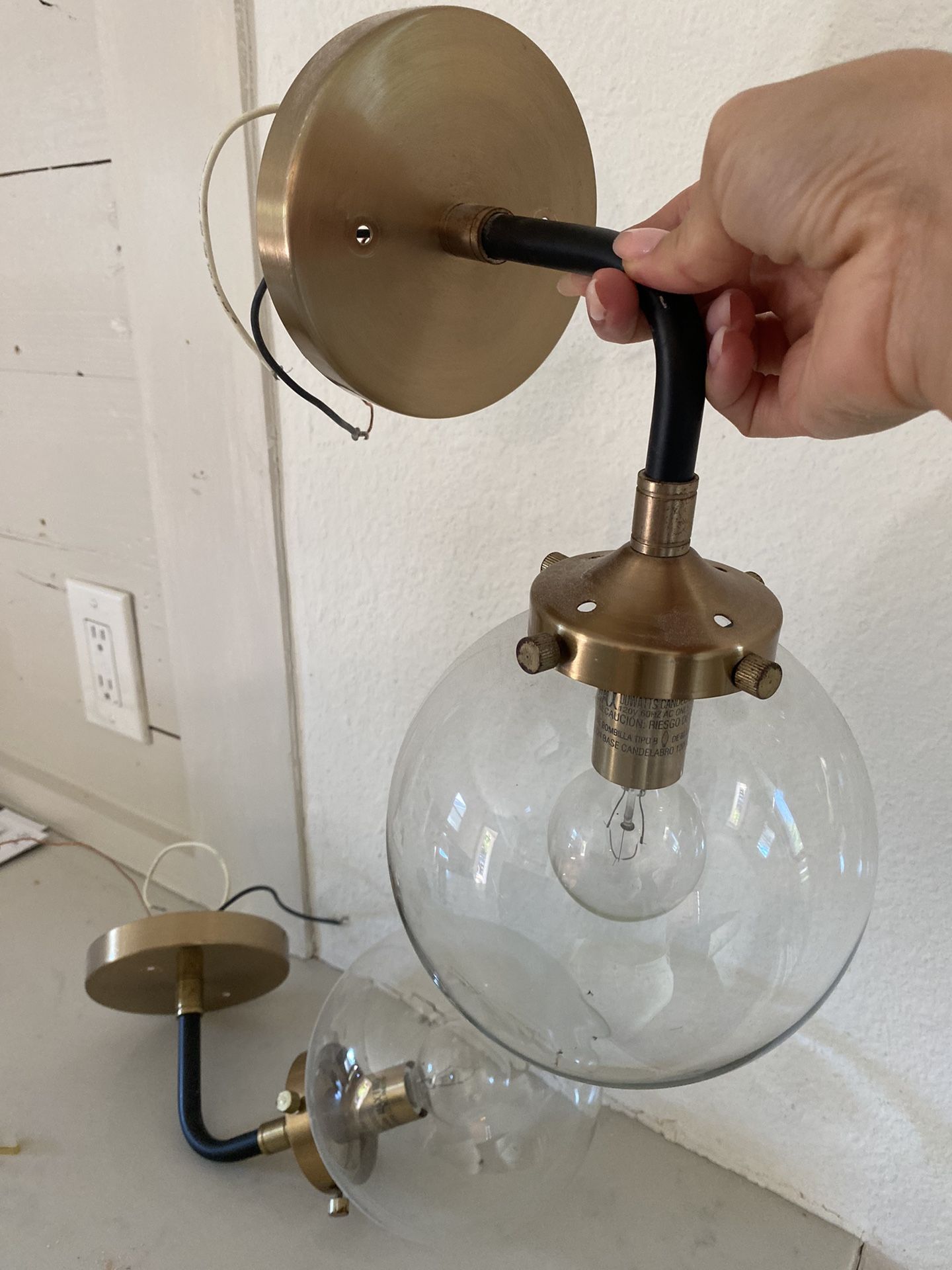 Sconces 2 brass globes for Sale in Fort Worth, TX OfferUp