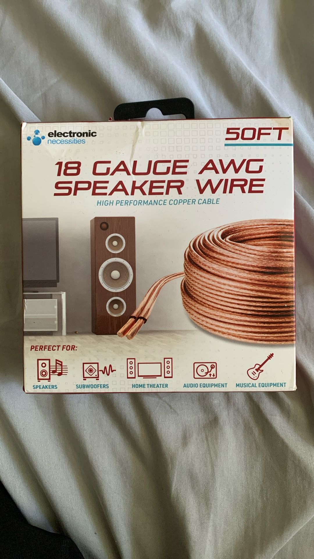 50ft Spool of 18 Gauge Pure Copper (OFC) Speaker Wire