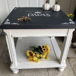 Grey Amd White Solid Wood Table 1