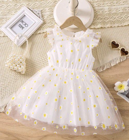 White Daisy Dress 4T