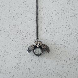 Owl watch pendant necklace (brand new)