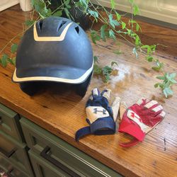 Helmet+batting Gloves 