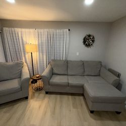Sleeper Sofa w/ Reversible Chaise + Matching Chair