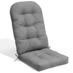 19.7 in. x 49.6 in. 1-Piece Outdoor Adirondack Chair Cushion Rocking Chair Cushions High Back in Light Gray