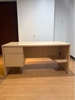 Modern Beige Commercial Office Desk with Storage Pedestal