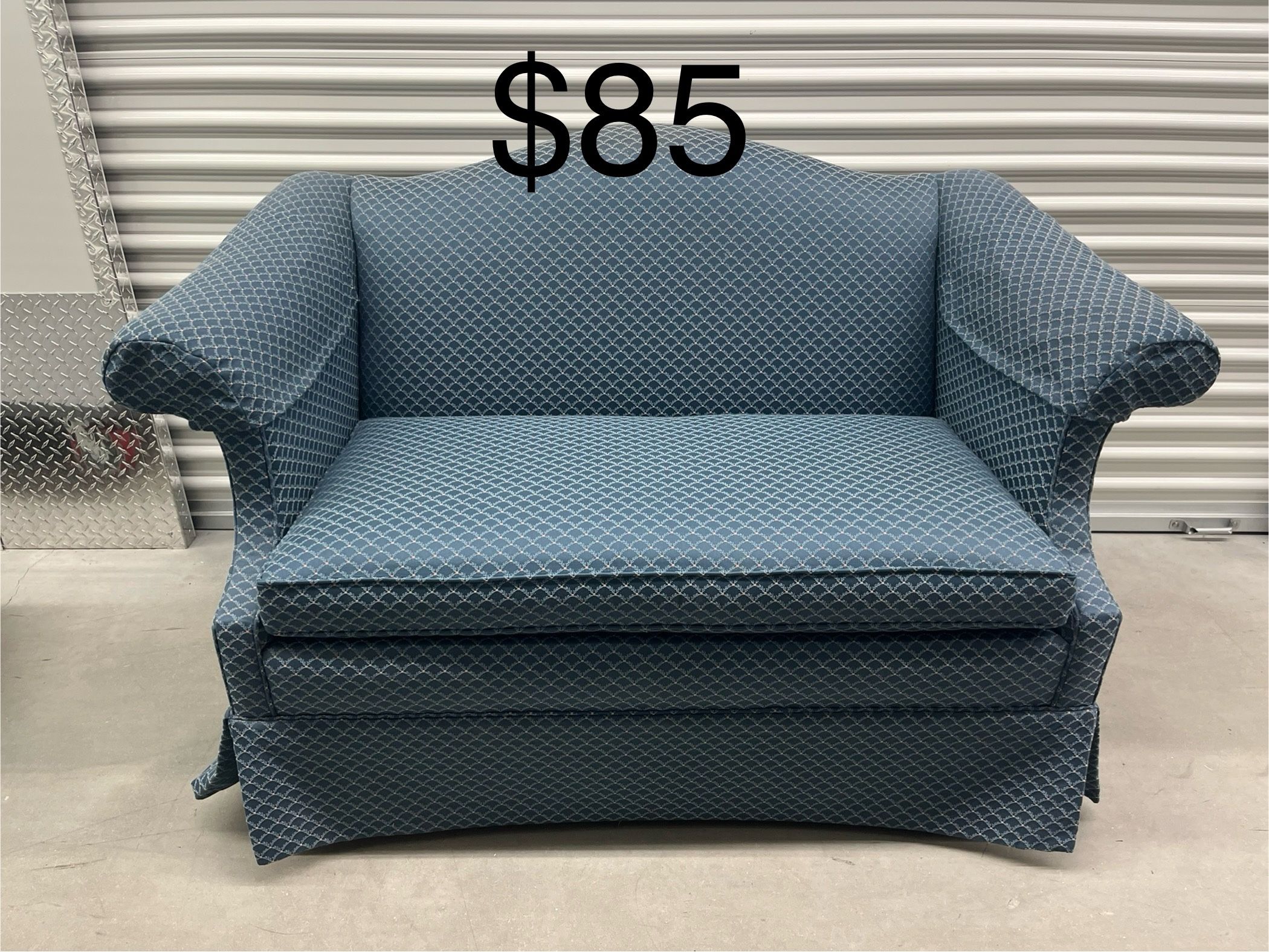 Blue Fabric Loveseat By Pennsylvania House