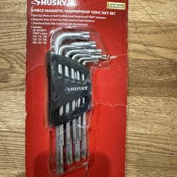 Husky 9 Piece Magnetic Tamperproof Torx Key Set 