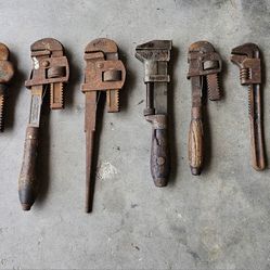 7 Vintage Pipe Wrenches