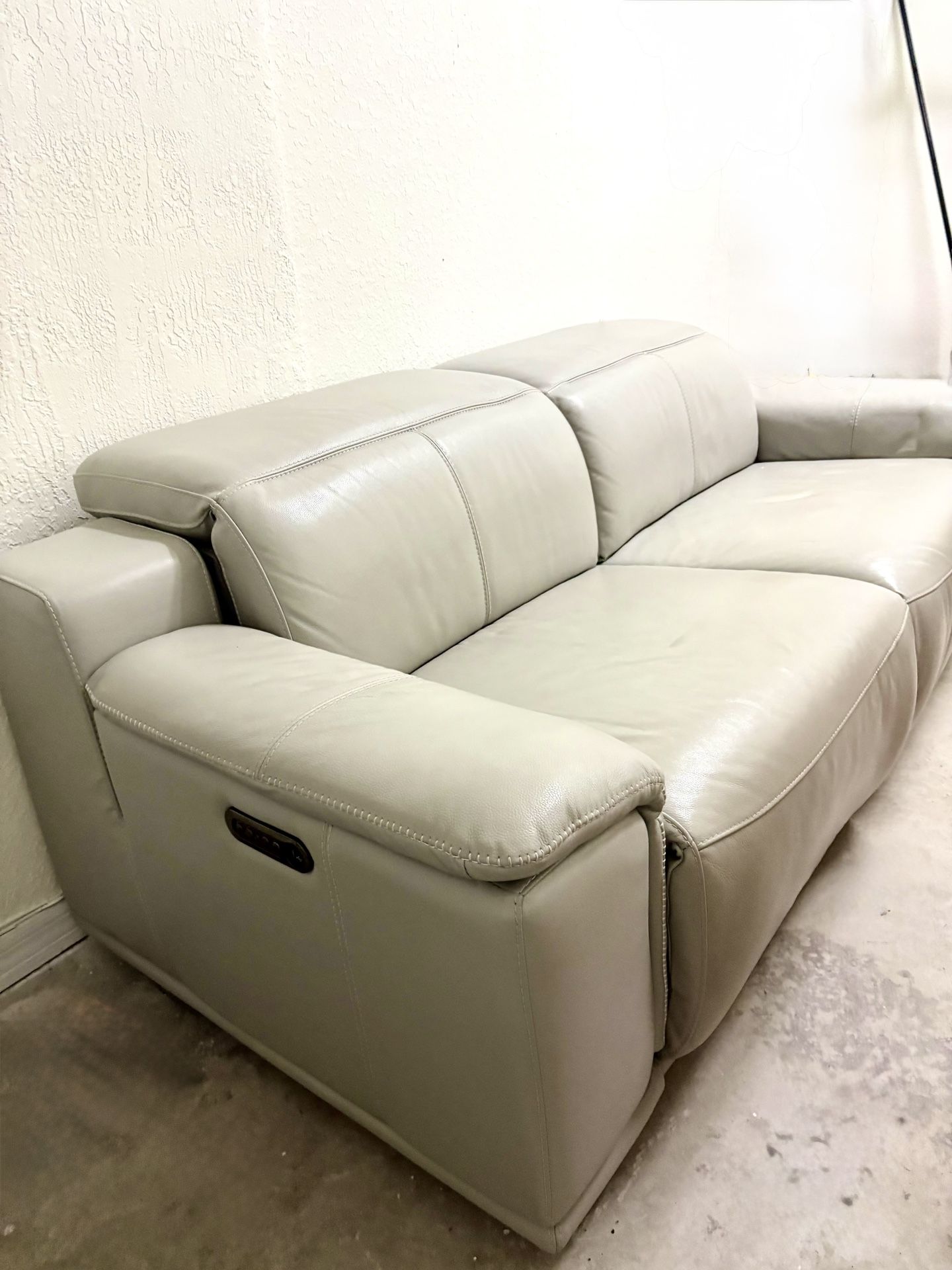 Light gray leather couch