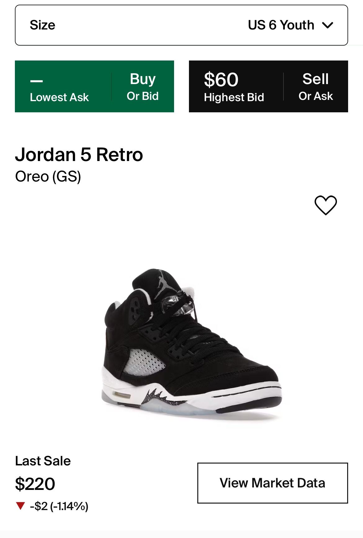 Jordan 5 Retro Oreo (GS)