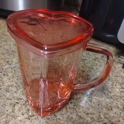 Cute Red Heart Coffee Mug With Lid 