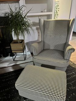 IKEA CHAIR & OTTOMAN