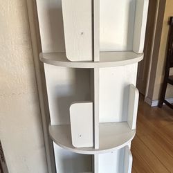 Rotating Bookshelf Tower, 4 Tiers 360 Spinning Book Shelf Revolving Bookcase 