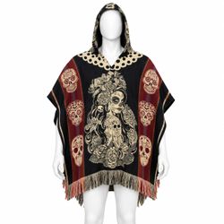 Halloween Catrina hoodie Poncho