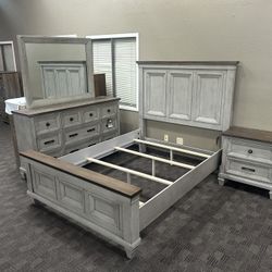 Farmhouse Solid Wood Queen Bedroom Set 