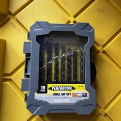 Performax Black Oxide Twist Drill Bit Set - 15 piece