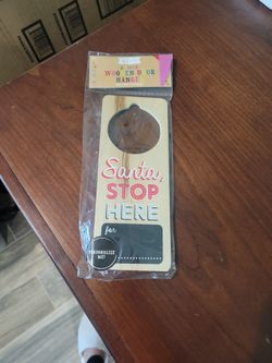 Santa Stop Here 2-sided Wooden Door Hanger
